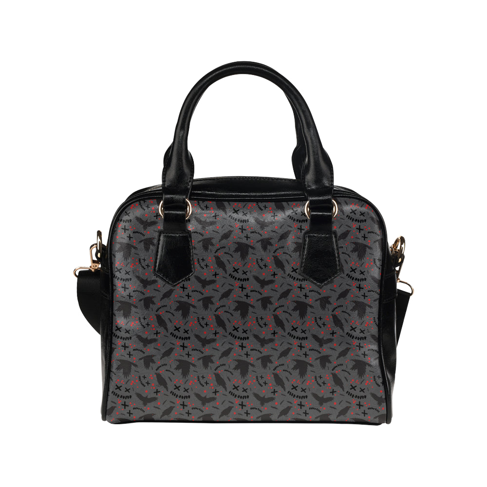 Crow Pattern Print Design 02 Shoulder Handbag