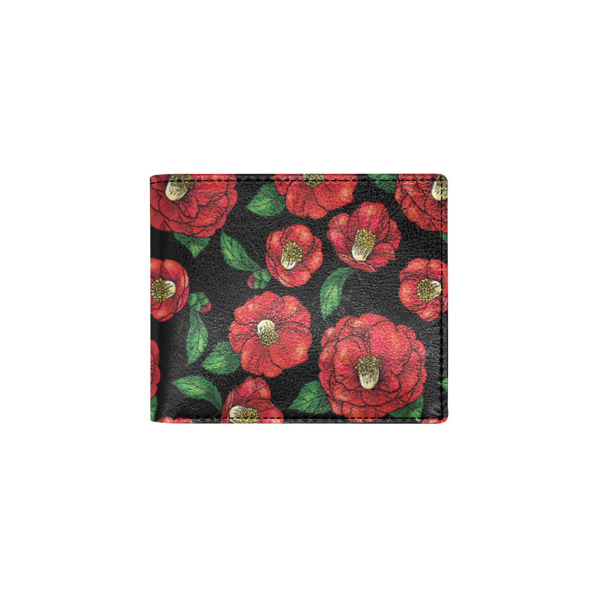 Camellia Pattern Print Design CM07 Men's ID Card Wallet
