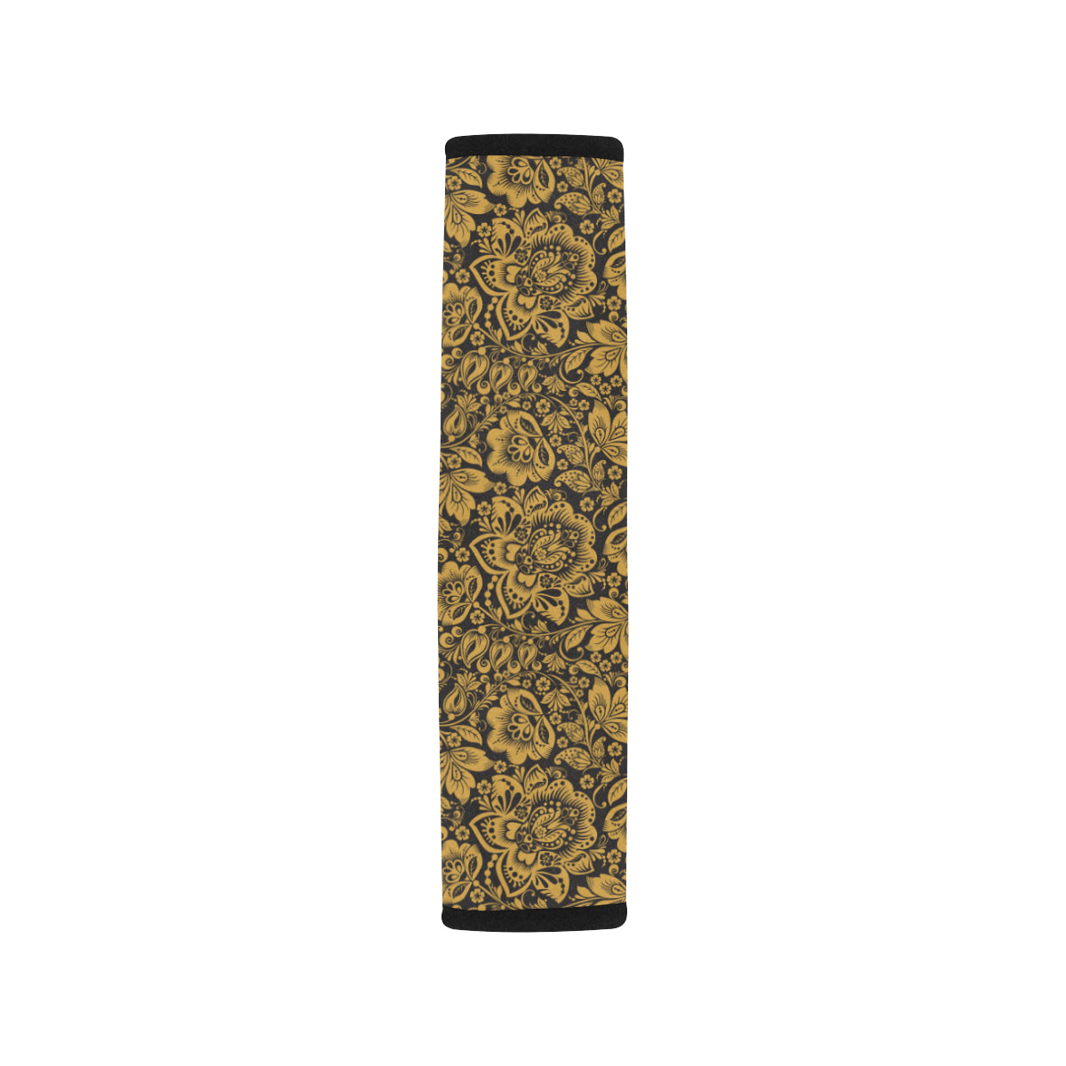 Brocade Gold Pattern Print Design 01 Car Seat Belt Cover