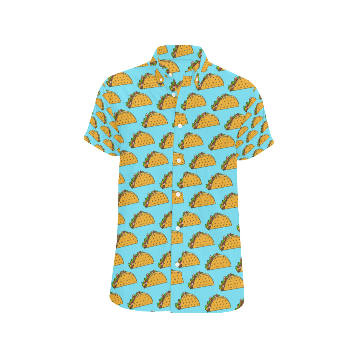 Taco Pattern Print Design TC03 Men's Short Sleeve Button Up Shirt