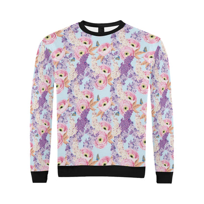 Lilac Pattern Print Design LI03 Men Long Sleeve Sweatshirt