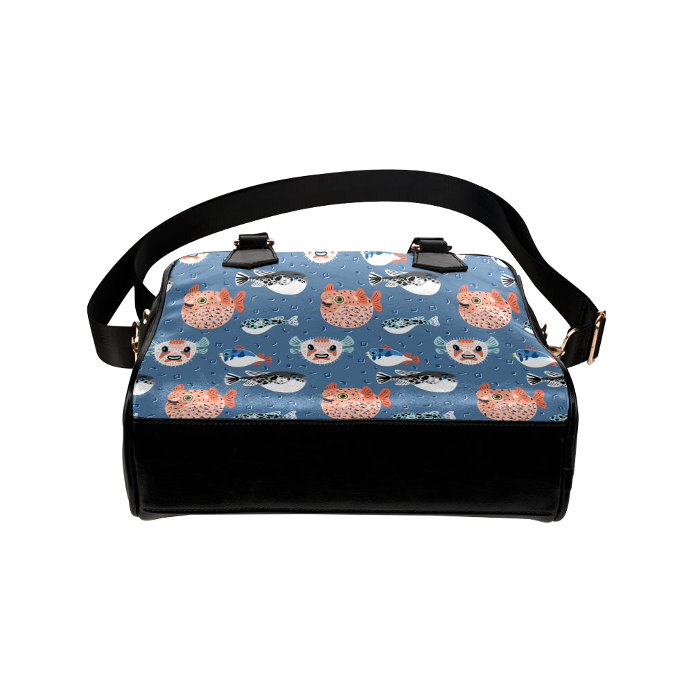 Fugu Pattern Print Design 02 Shoulder Handbag