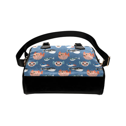 Fugu Pattern Print Design 02 Shoulder Handbag
