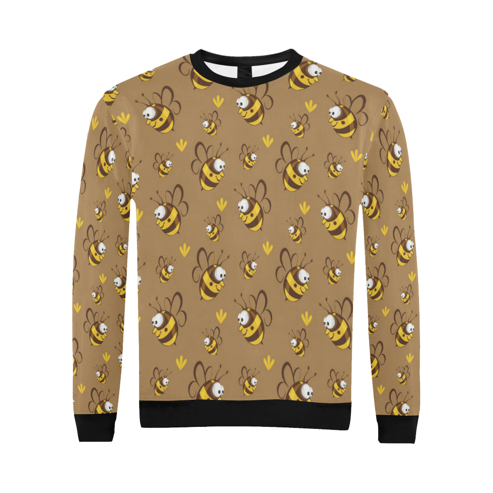 Bee Pattern Print Design BEE09 Men Long Sleeve Sweatshirt