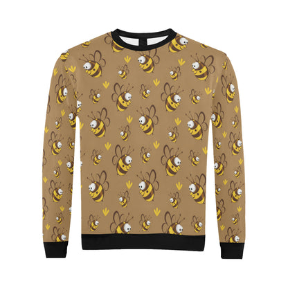 Bee Pattern Print Design BEE09 Men Long Sleeve Sweatshirt