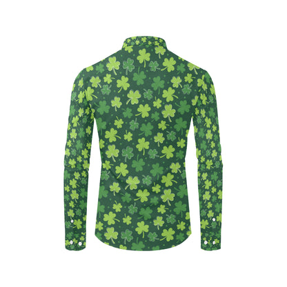 Clover  Pattern Print Design 02 Men's Long Sleeve Shirt