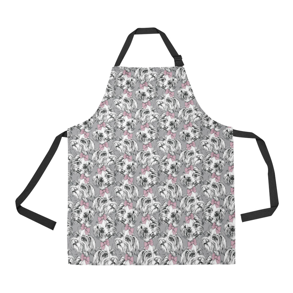 Maltese Pattern Print Design 01 Apron with Pocket