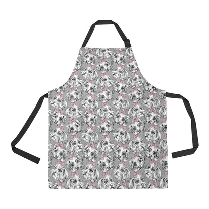Maltese Pattern Print Design 01 Apron with Pocket
