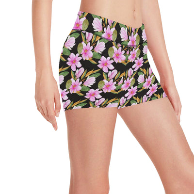 Magnolia Pattern Print Design MAG08 Yoga Shorts