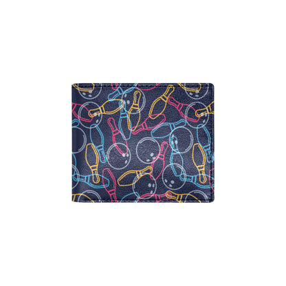 Bowling Pattern Print Design 07 Men's ID Card Wallet