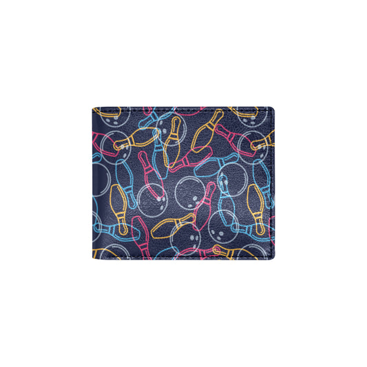 Bowling Pattern Print Design 07 Men's ID Card Wallet