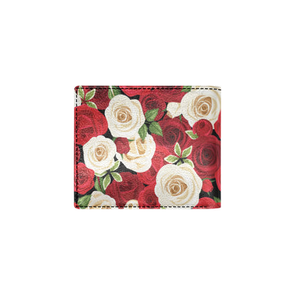 Rose Pattern Print Design RO06 Men's ID Card Wallet