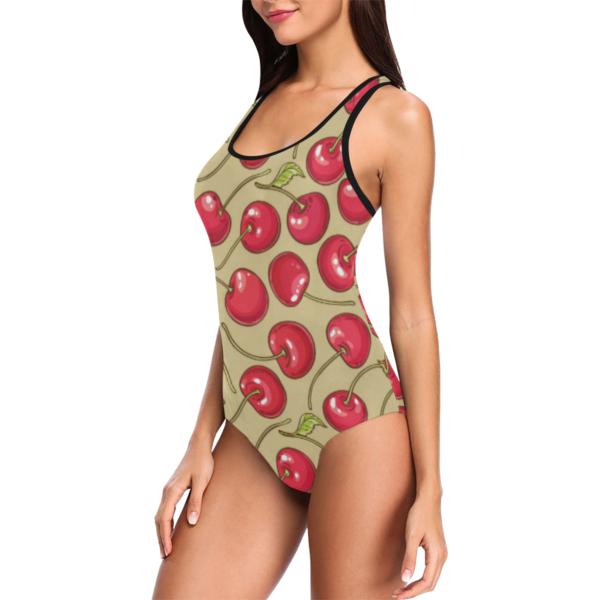 Cherry Pattern Print Design CH05 Women Swimsuit