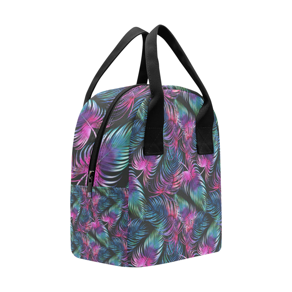 Palm Leaves Pattern Print Design PL010 Insulated Lunch Bag