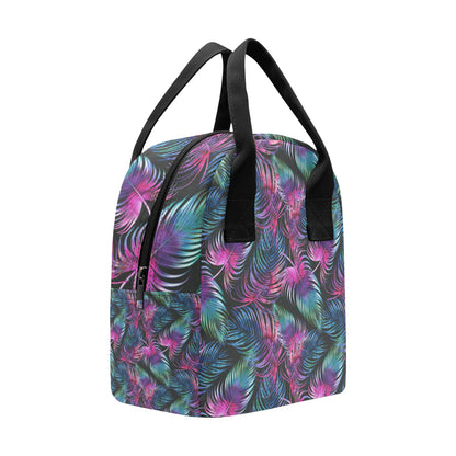 Palm Leaves Pattern Print Design PL010 Insulated Lunch Bag