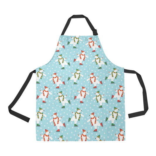 Polar Bear Pattern Print Design PB07 Apron with Pocket