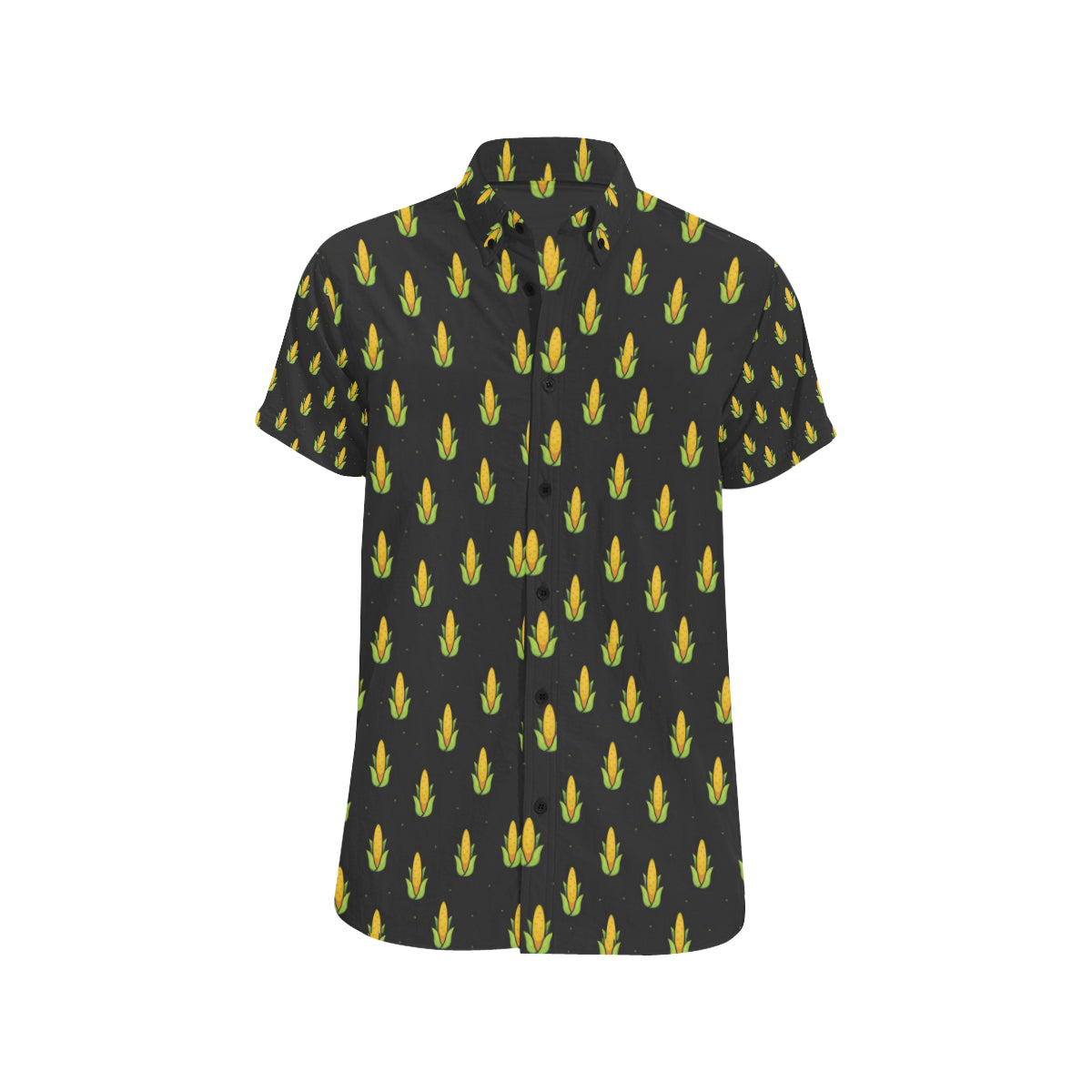 Corn Pattern Print Design 04 Men's Short Sleeve Button Up Shirt