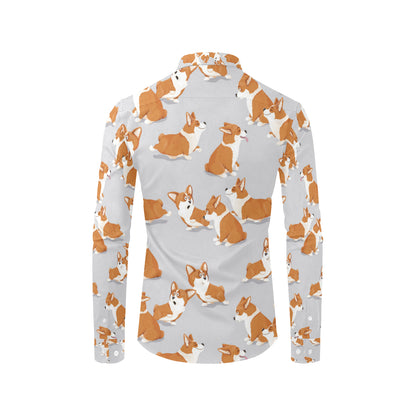 Pembroke Welsh Corgis Pattern Print Design A04 Men's Long Sleeve Shirt