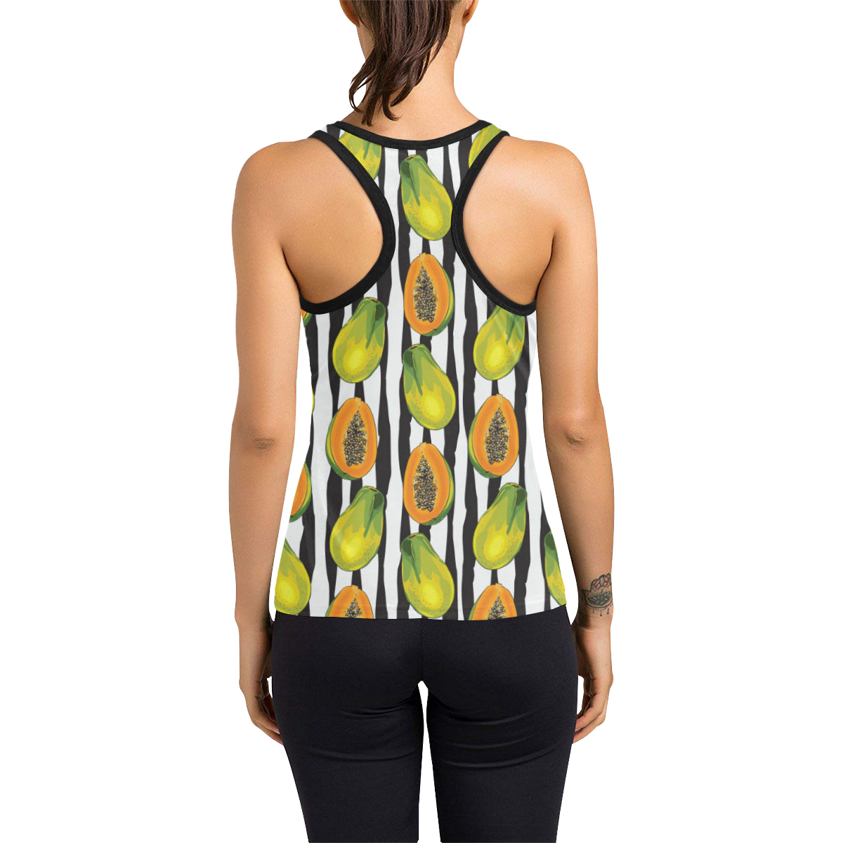 Papaya Pattern Print Design PP01 Women's Racerback Tank Top