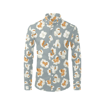 Popcorn Pattern Print Design A05 Men's Long Sleeve Shirt