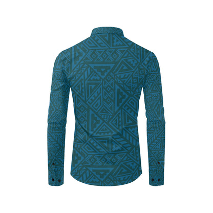 Maori Pattern Print Design 03 Men's Long Sleeve Shirt