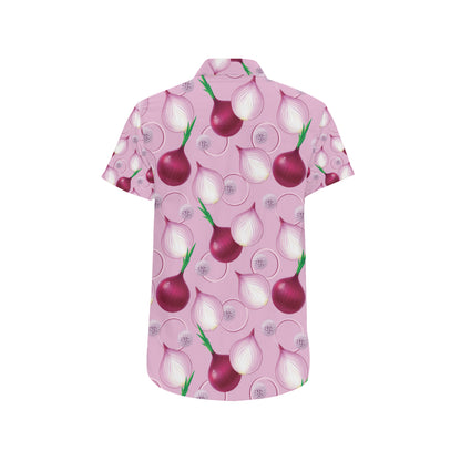 Onion Pattern Print Design A01 Men's Short Sleeve Button Up Shirt