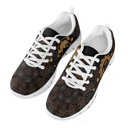 Gold Eye Sun Moon Mandala Women Sneakers Shoes