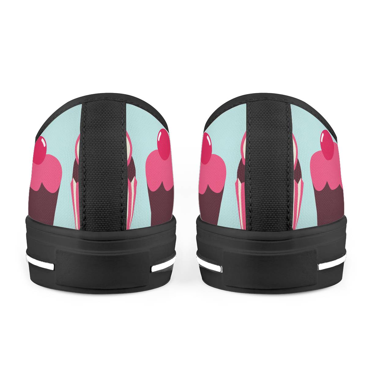 CupCake Print Pattern Women Low Top Shoes