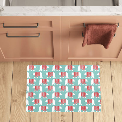 Polar Bear Pattern Print Design A04 Kitchen Mat