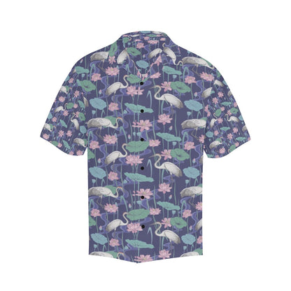 Water Lily Print Design LKS306 Men's Hawaiian Shirt