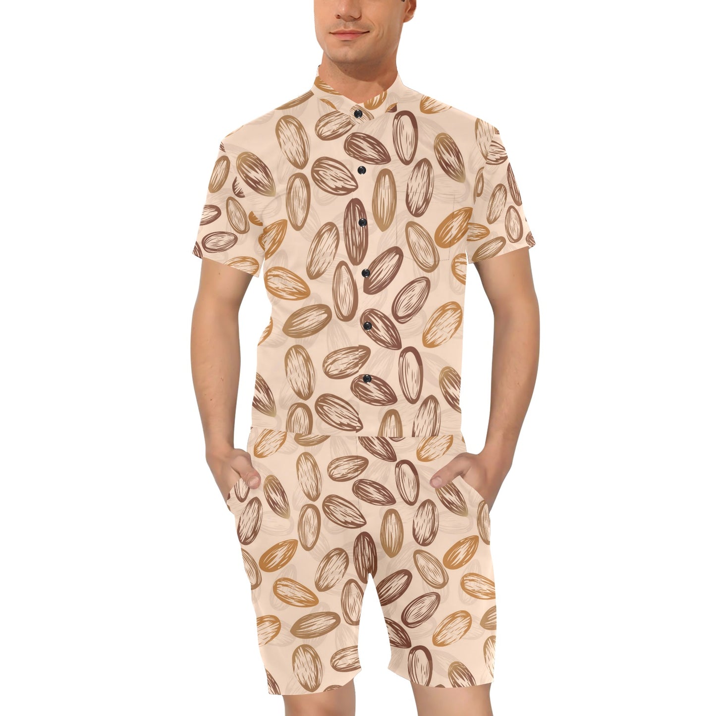 Almond Pattern Print Design 02 Men's Romper