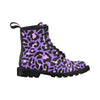 Cheetah Purple Neon Print Pattern Women's Boots