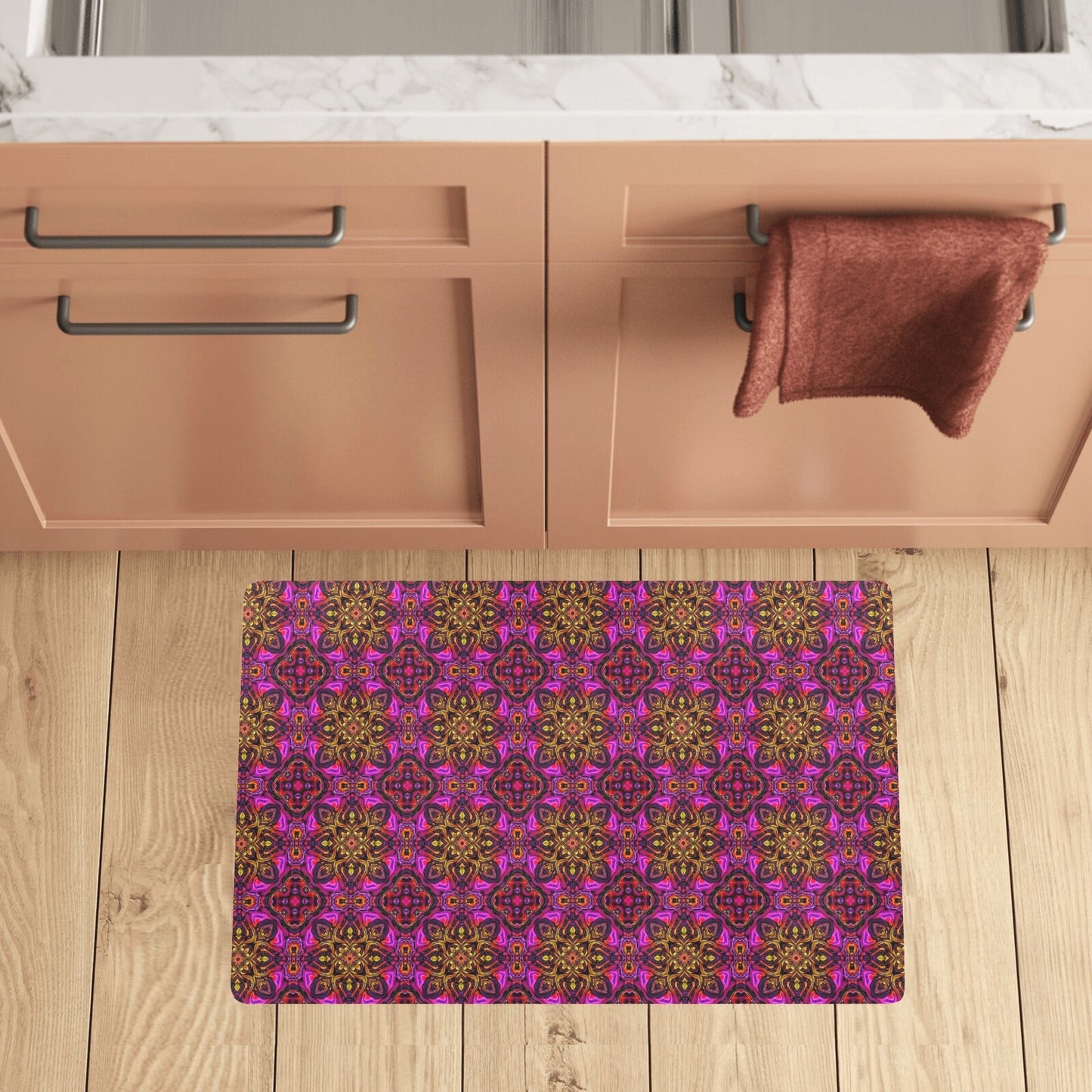 kaleidoscope Abstract Print Design Kitchen Mat