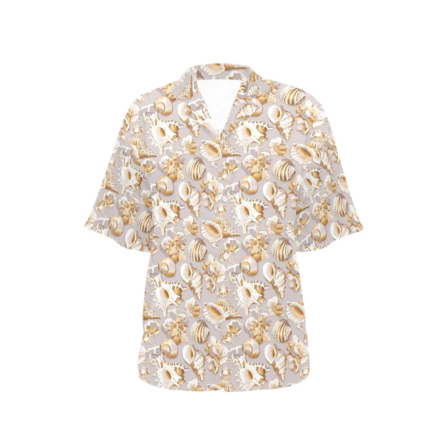 Seashell Print Design LKS309 Women's Hawaiian Shirt