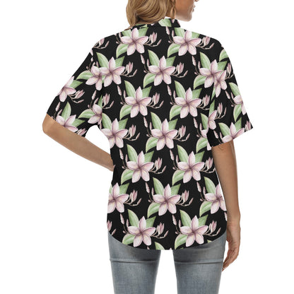 Plumeria Pattern Print Design PM02 Women's Hawaiian Shirt