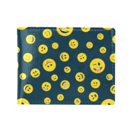 Smiley Face Emoji Print Design LKS301 Men's ID Card Wallet