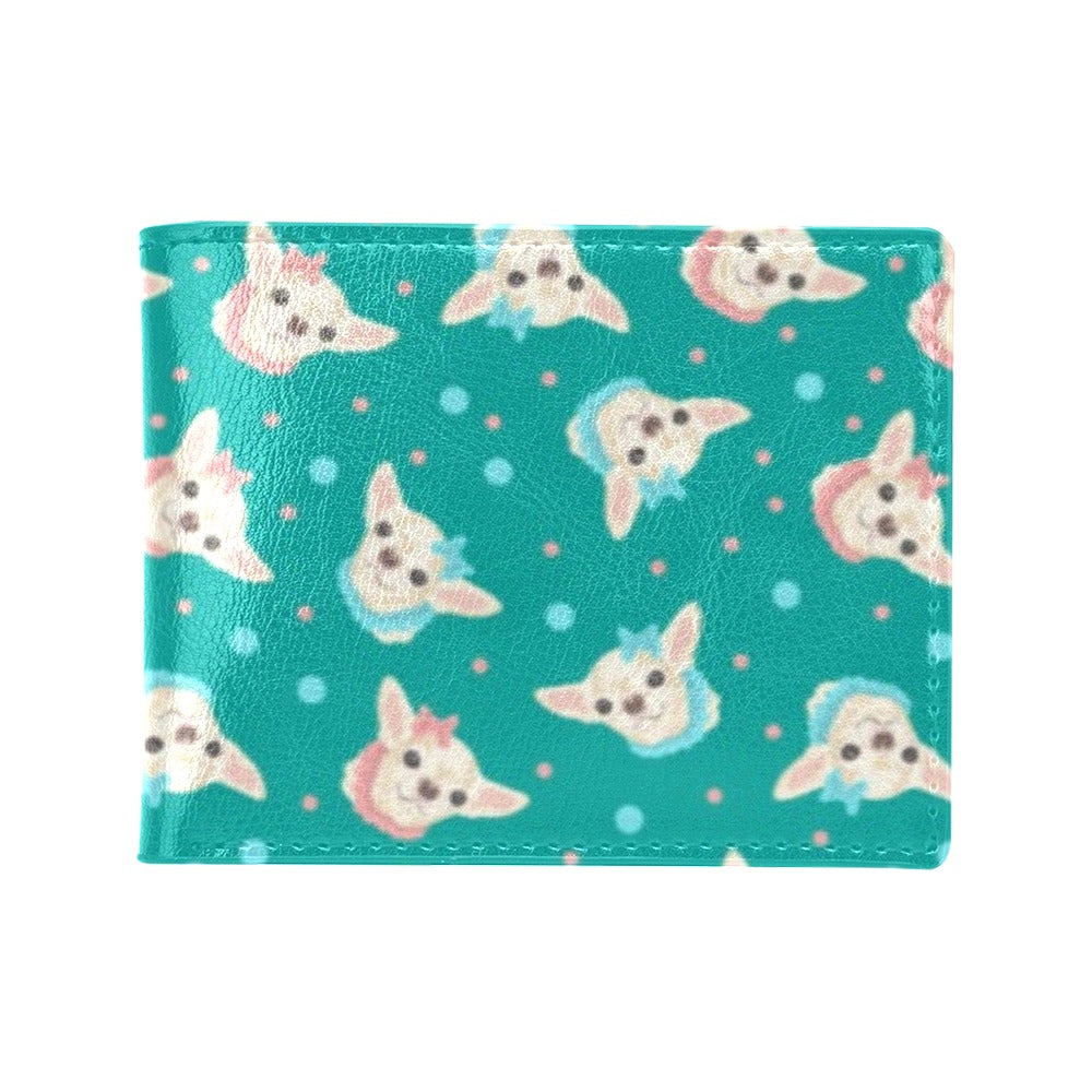 Chihuahua Polka Dot Pattern Men's ID Card Wallet