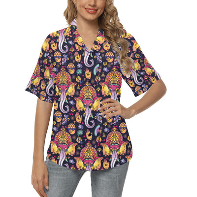 Ganesha Indian Pattern Print Design 03 Women's Hawaiian Shirt