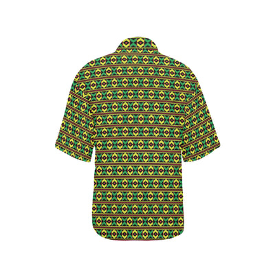 African Geometric Print Pattern Women's Hawaiian Shirt