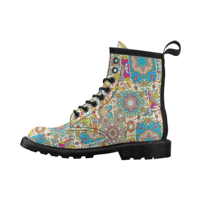 Patchwork Print Design LKS402 Women's Boots