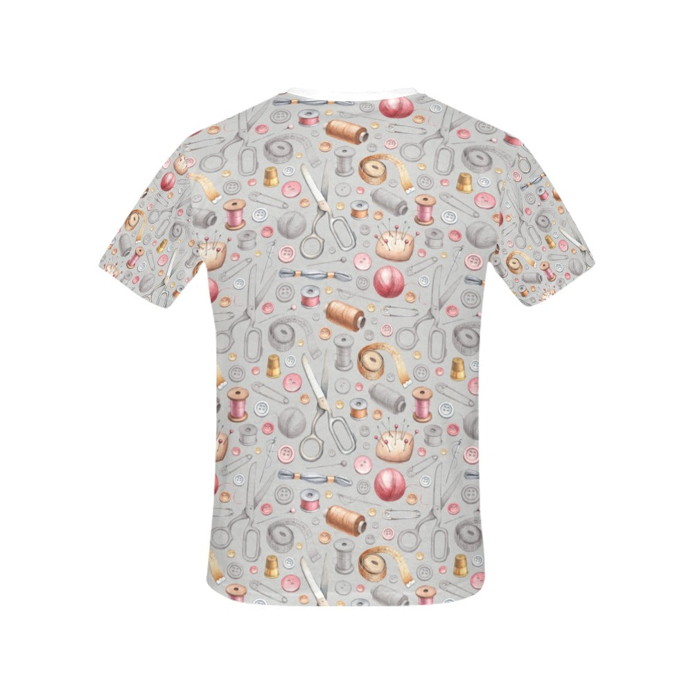 Sewing Equipment Print Design LKS302 Women's  T-shirt