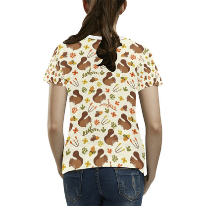 Squirrel Print Design LKS3010 Women's  T-shirt