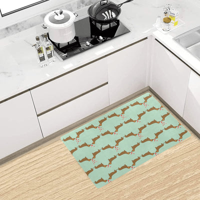 Dachshund Pattern Print Design 02 Kitchen Mat