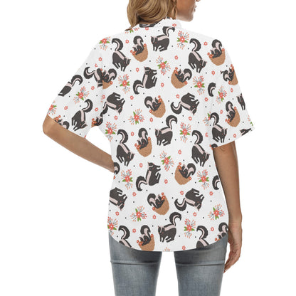 Skunk Print Design LKS304 Women's Hawaiian Shirt