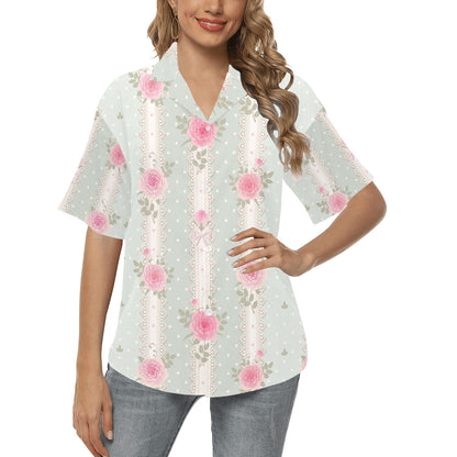 Rose Pattern Print Design RO016 Women's Hawaiian Shirt