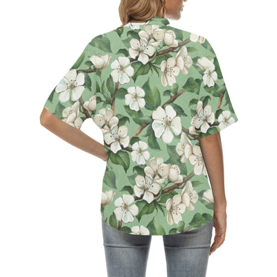 Apple blossom Pattern Print Design AB02 Women's Hawaiian Shirt