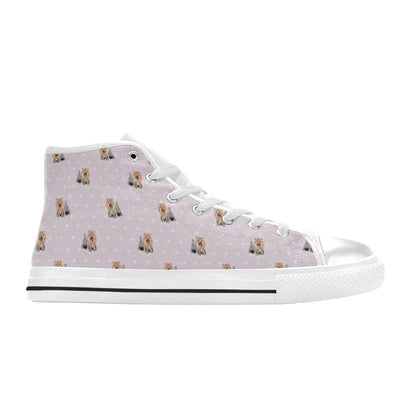 Yorkshire Terriers Print Design LKS302 High Top Women's White Shoes