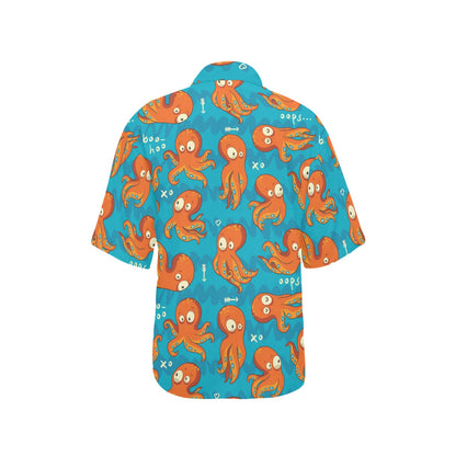 Octopus Pattern Print Design A02 Women's Hawaiian Shirt