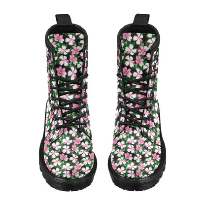Hibiscus Pink Flower Hawaiian Print Women's Boots