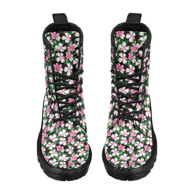 Hibiscus Pink Flower Hawaiian Print Women's Boots